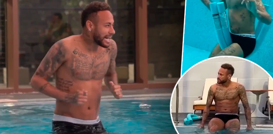 Neymar im Schwimmbad