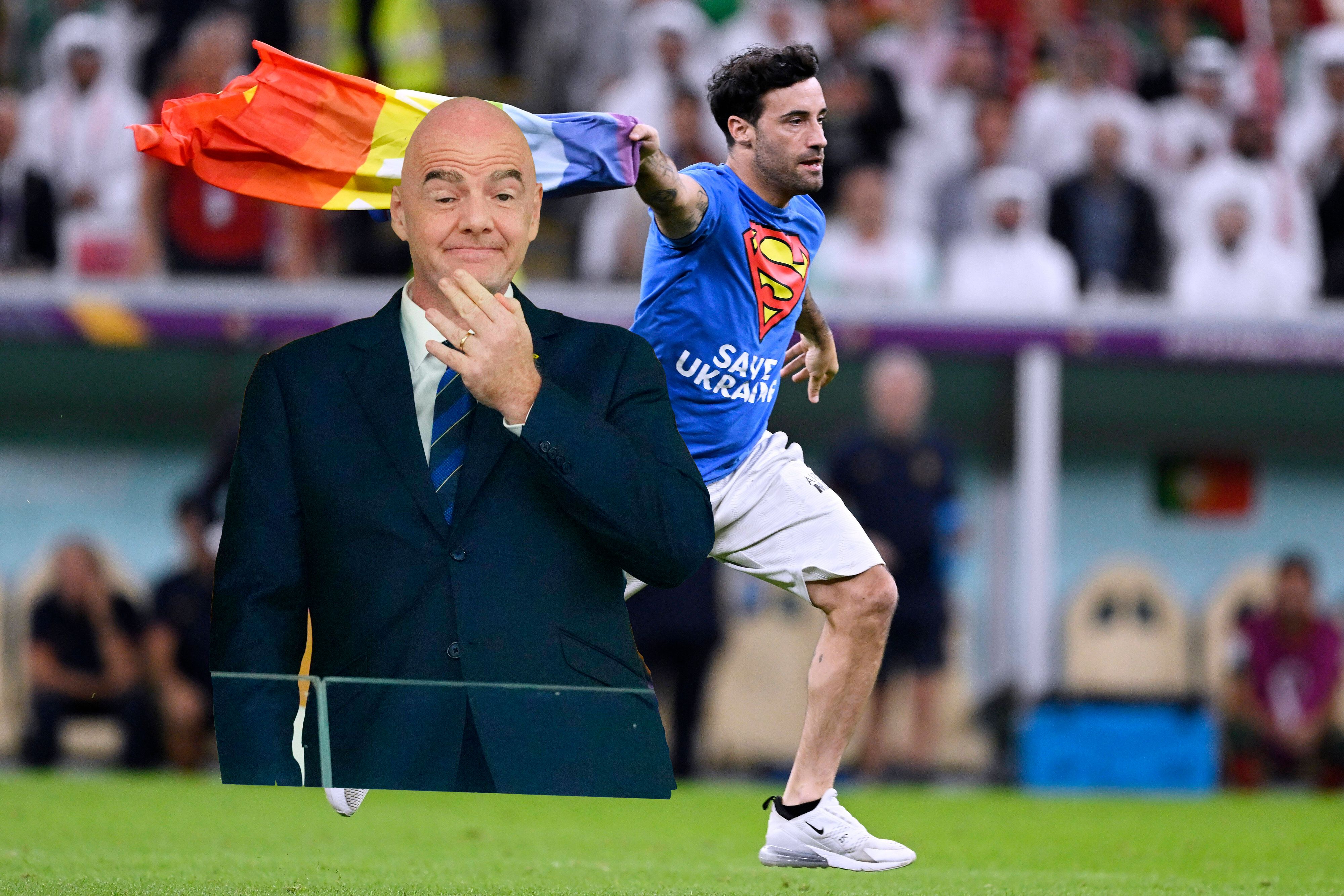 Gianni Infantino soll Flitzer Mario Ferri gerettet haben.