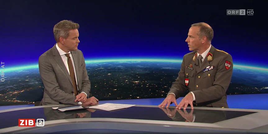 Oberst Santner war in der "ZiB2" zu Gast.