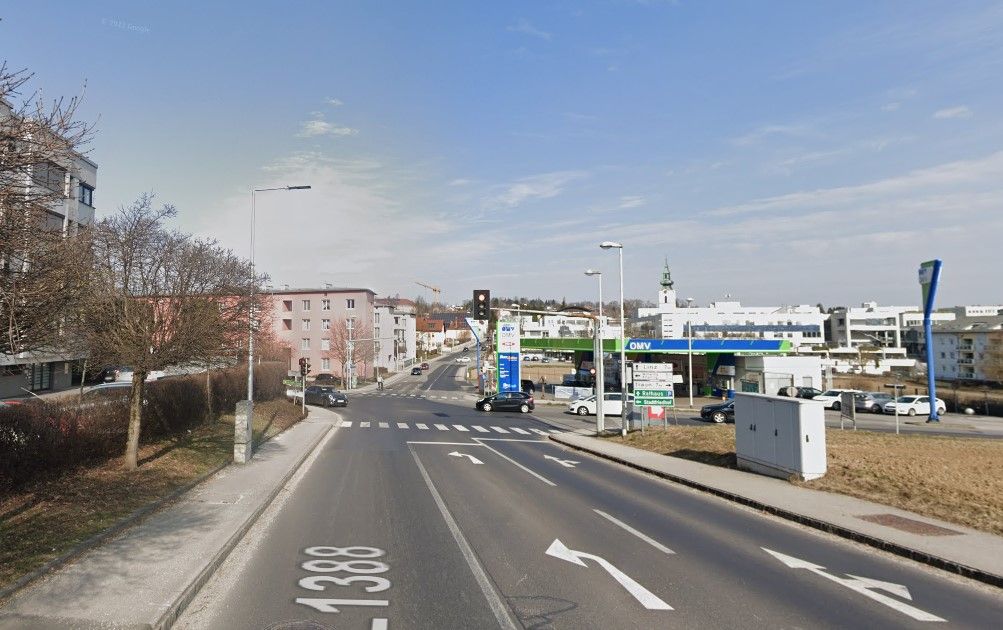 An dieser Kreuzung wollte die Frau am Schutzweg die Straße mit ihrem Hund queren.