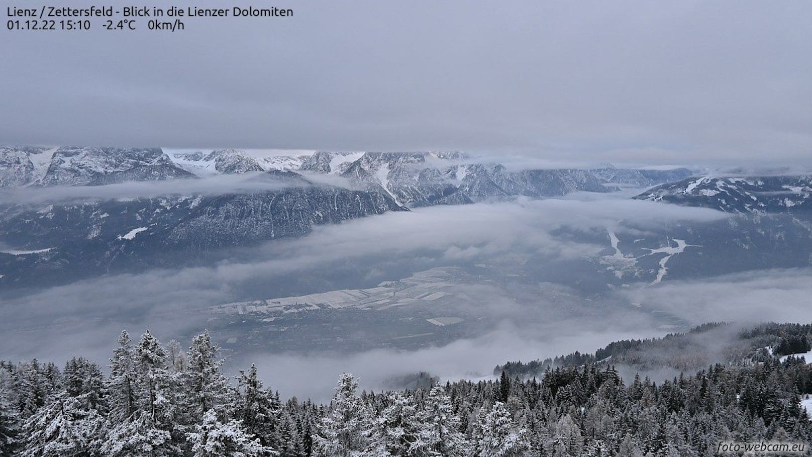 Die Schnee-Situation in Österreich am 1. Dezember 2022.