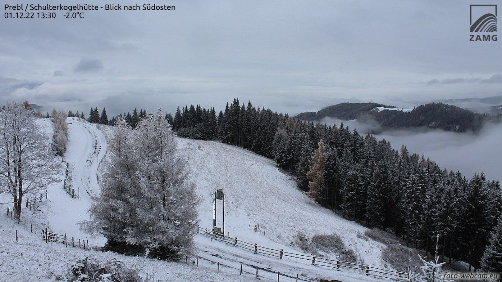 Die Schnee-Situation in Österreich am 1. Dezember 2022.