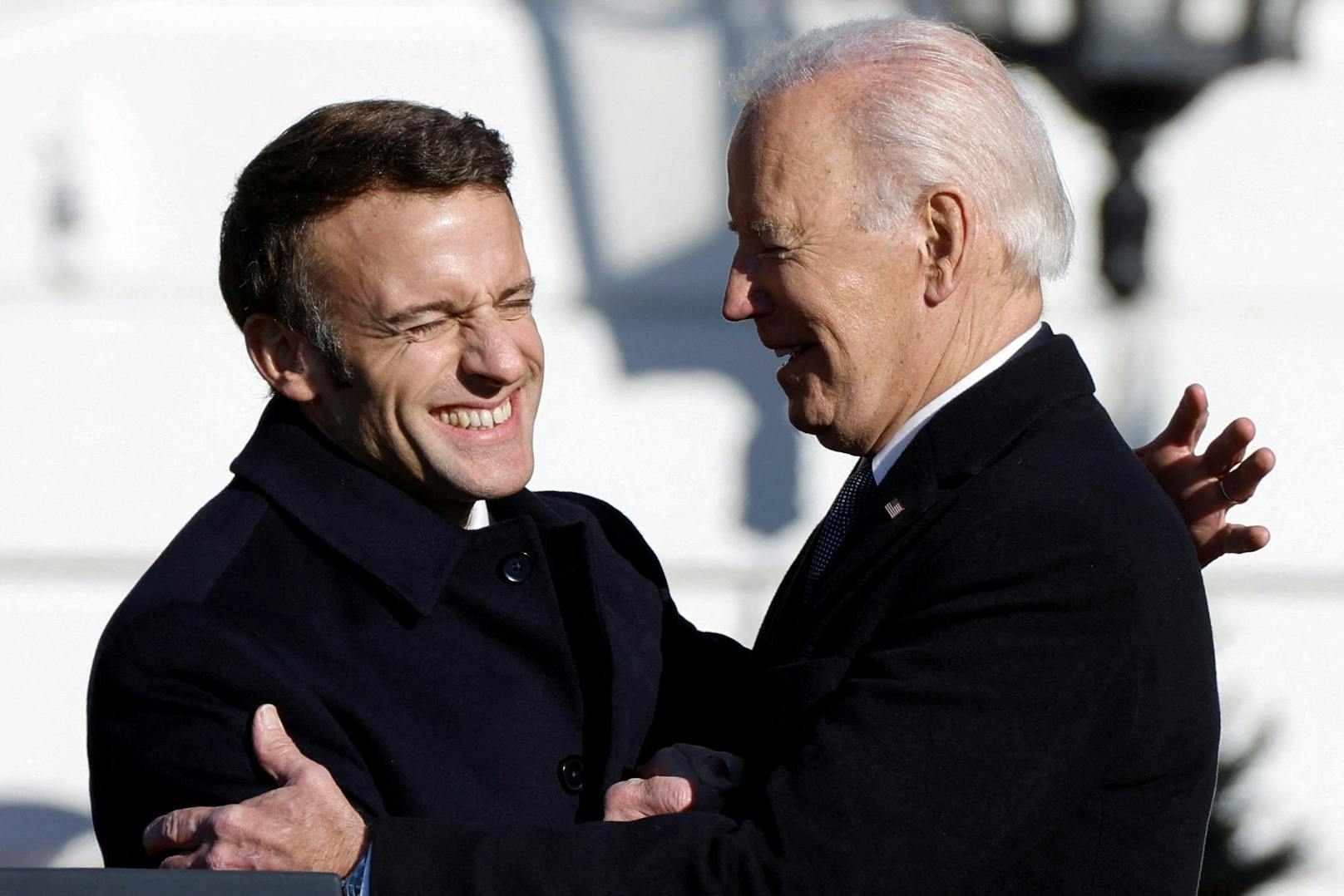 Staatsbesuch des französischen Präsidenten Emmanuel Macron bei Joe Biden in Washington am 1. Dezember 2022.