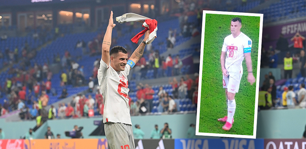 Schweiz-Kapitän Granit Xhaka provozierte die serbischen Ersatzspieler. 