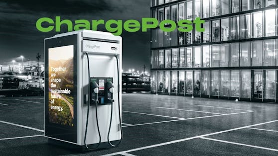 ChargePost – Energiespeicher, Schnellladesäule und Werbeplattform in Einem.