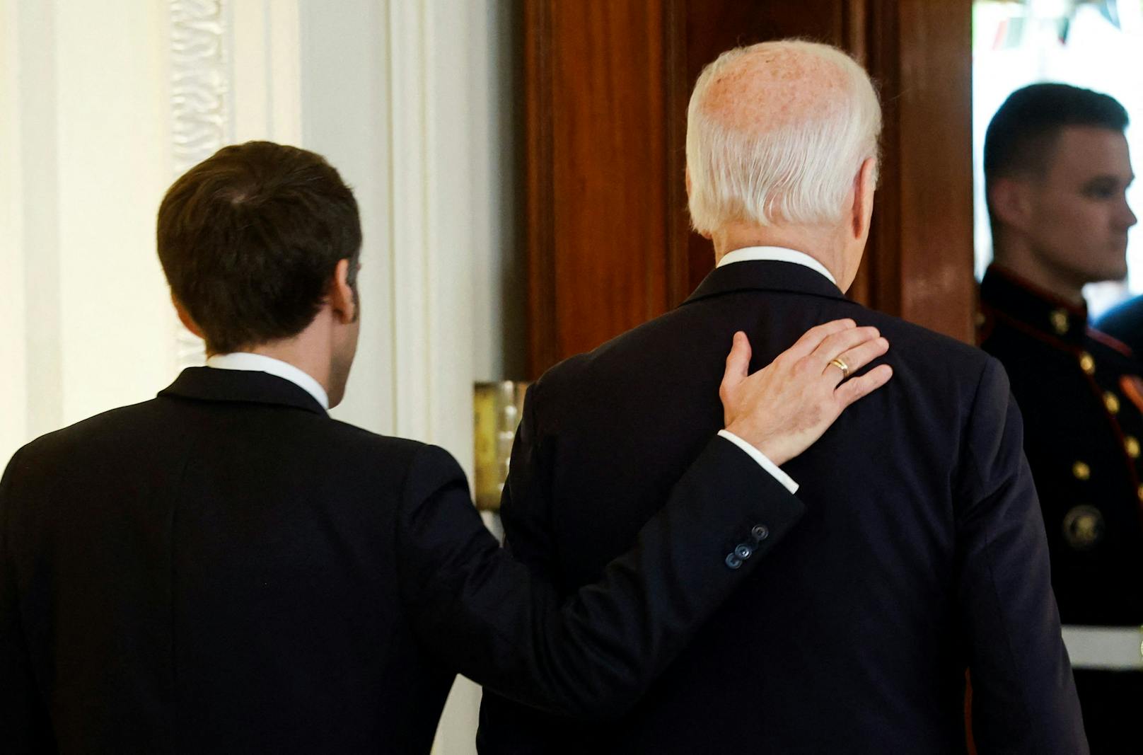 Staatsbesuch des französischen Präsidenten Emmanuel Macron bei Joe Biden in Washington am 1. Dezember 2022.  
