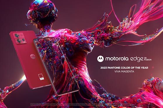 Motorola präsentiert Sonderedition des motorola edge30 fusion in der Pantone-Farbe des Jahres 2023: Viva Magenta.