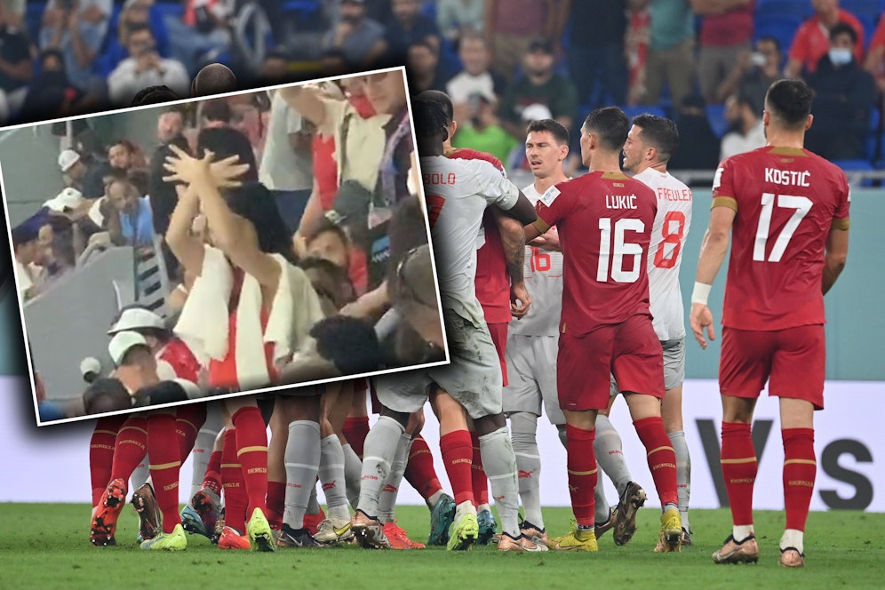 Beim Duell Schweiz gegen Serbien kam es zu einem Eklat.