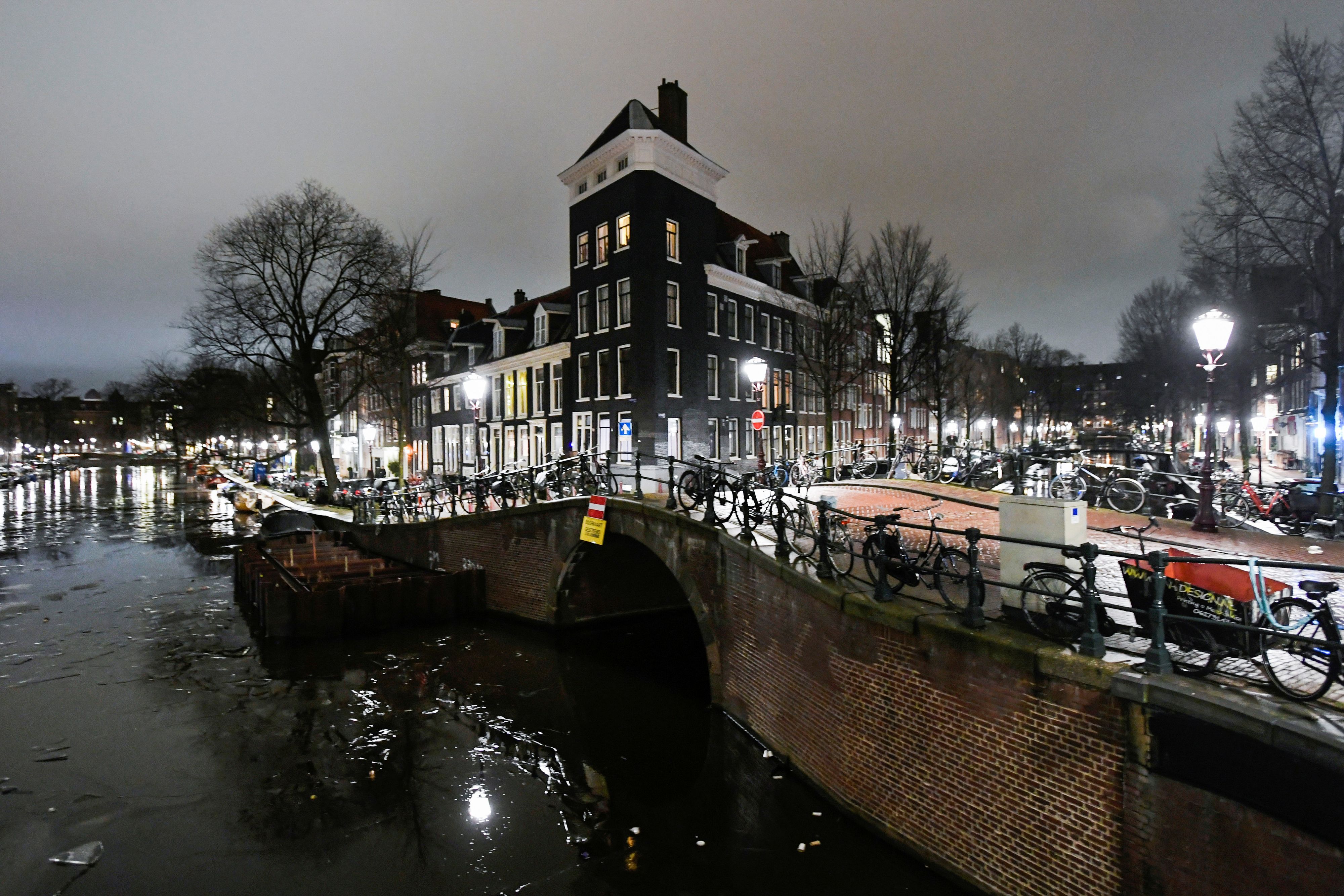 The city of Amsterdam is pictured after appellate judges ruled that a night-time curfew would remain in place in the Netherlands, pending a government appeal of a lower-court ruling that found the measure lacked legal justification, amid the coronavirus disease (COVID-19) pandemic, Netherlands February 16, 2021. REUTERS/Piroschka Van De Wouw