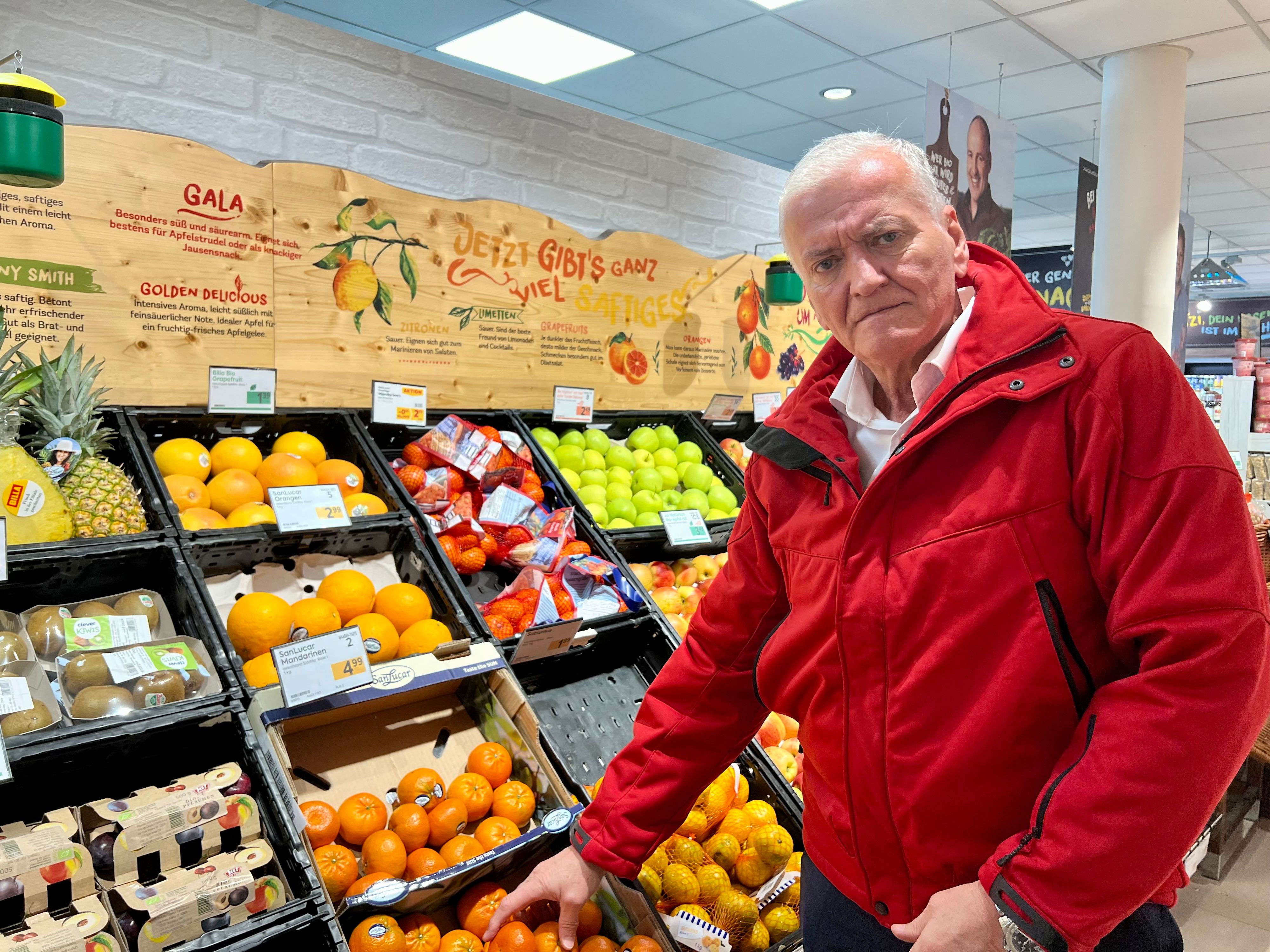 Franz Schnabl im Supermarkt