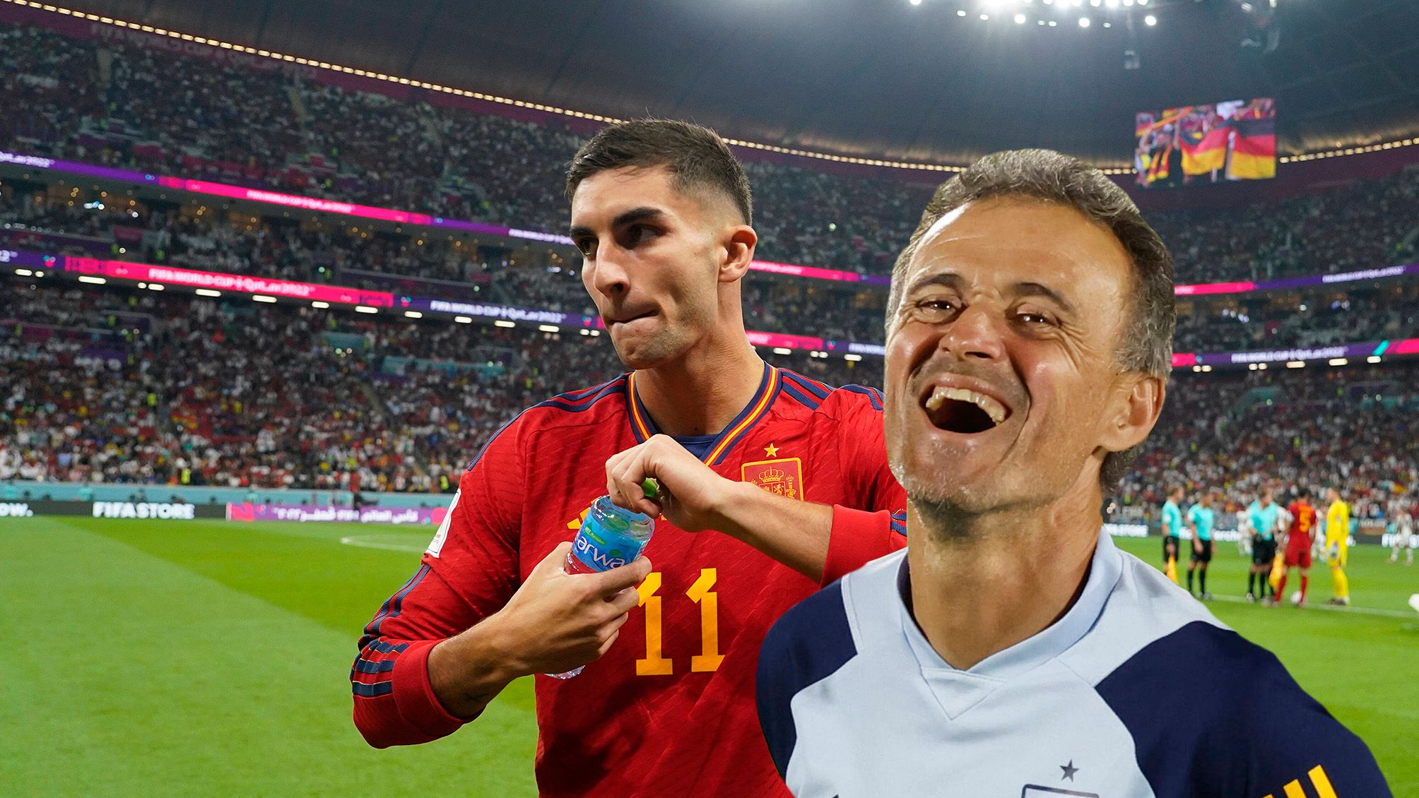 Luis Enrique (r.) ließ Ferran Torres und Co. das Penalty-Schießen üben.