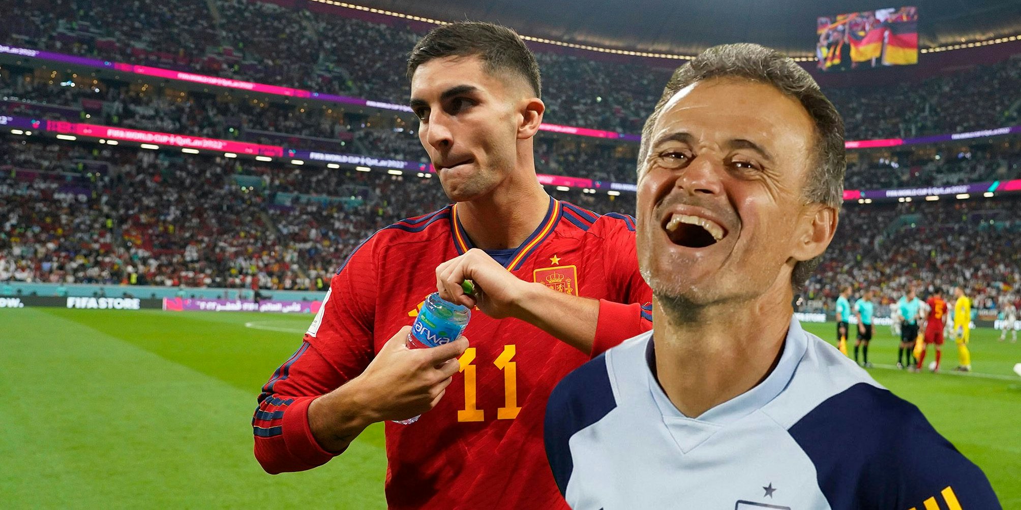 Luis Enrique (r.) ließ Ferran Torres und Co. das Penalty-Schießen üben.