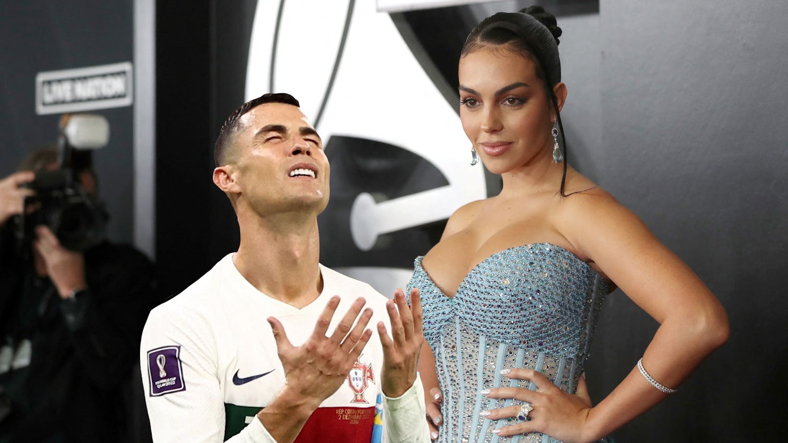 Georgina Rodriguez (r.) und Cristiano Ronaldo
