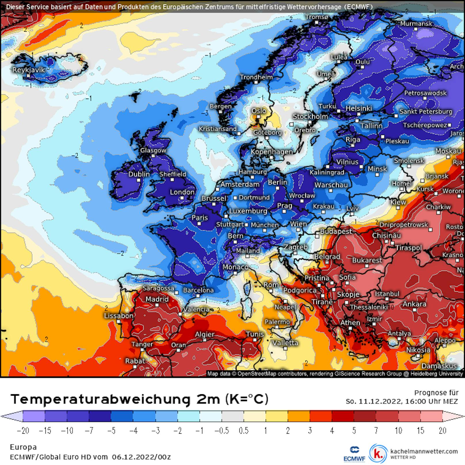 Jetzt wird es kalt: So kommt die Arktis-Luft bis 14.12. nach Österreich.