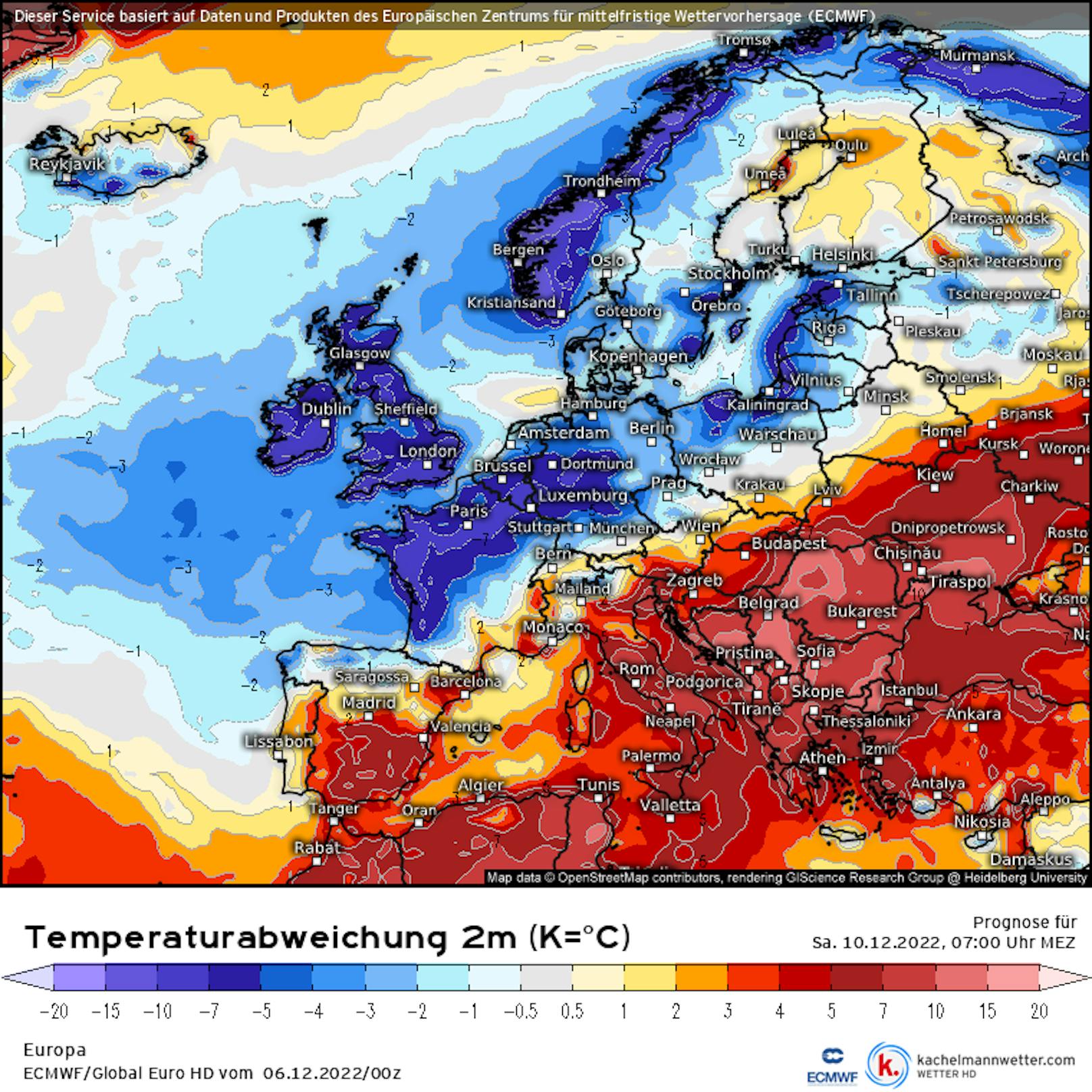 Jetzt wird es kalt: So kommt die Arktis-Luft bis 14.12. nach Österreich.
