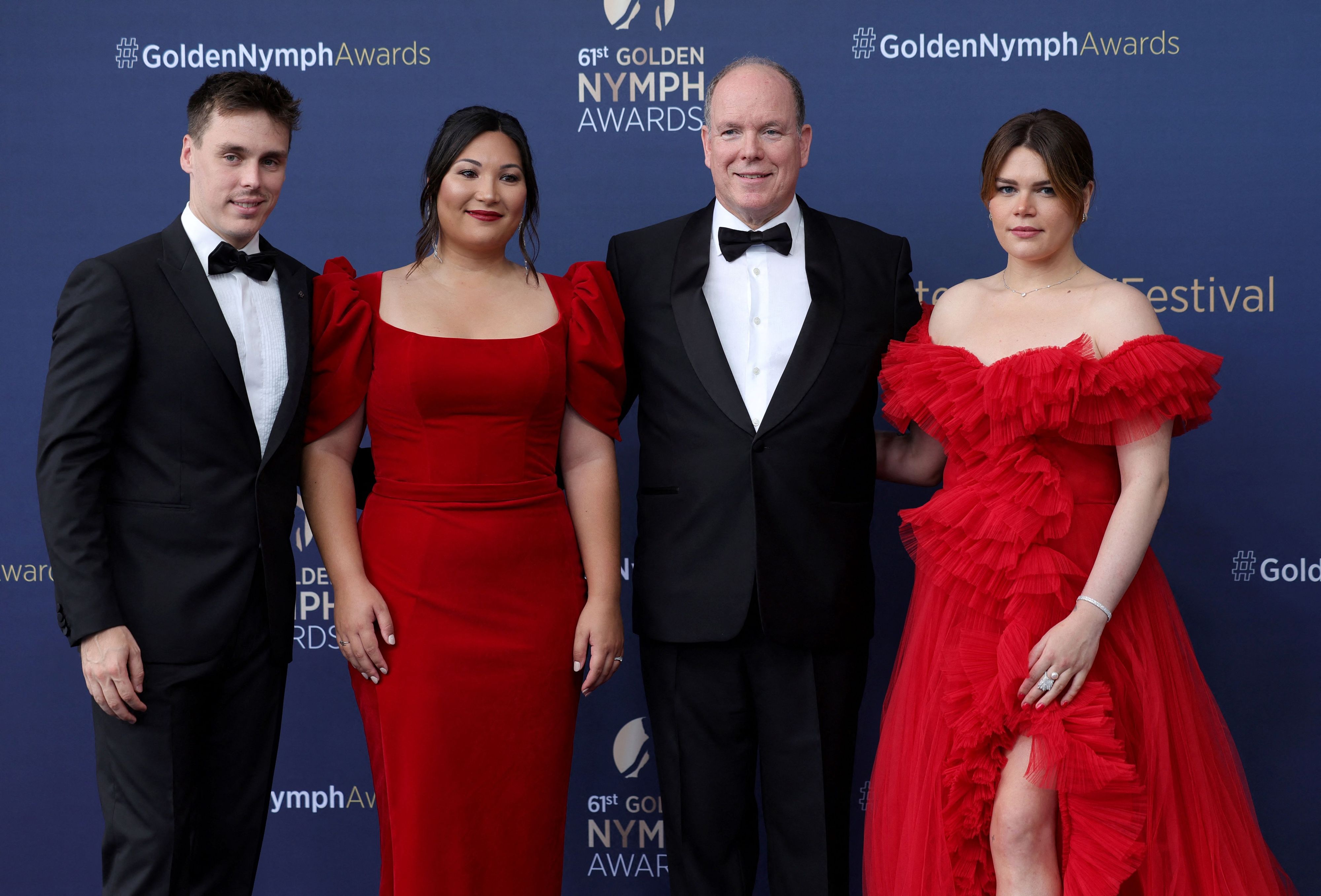 Marie Ducruet, Louis Ducruet, Camille Gottlieb und der Fürst von Monaco, Prinz Albert II.