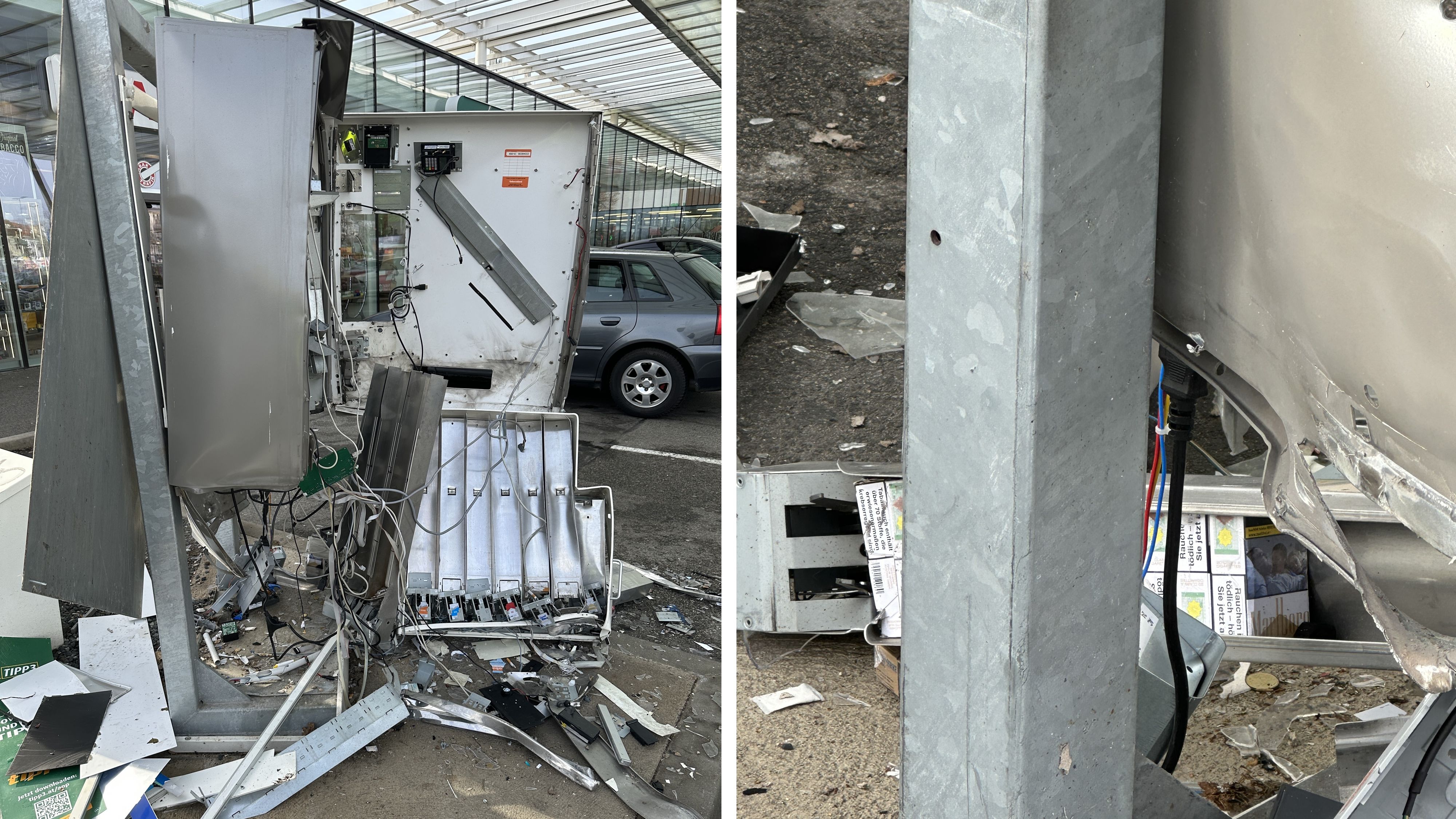 Tschick-Automat explodiert in Wien-Simmering – Anzeige