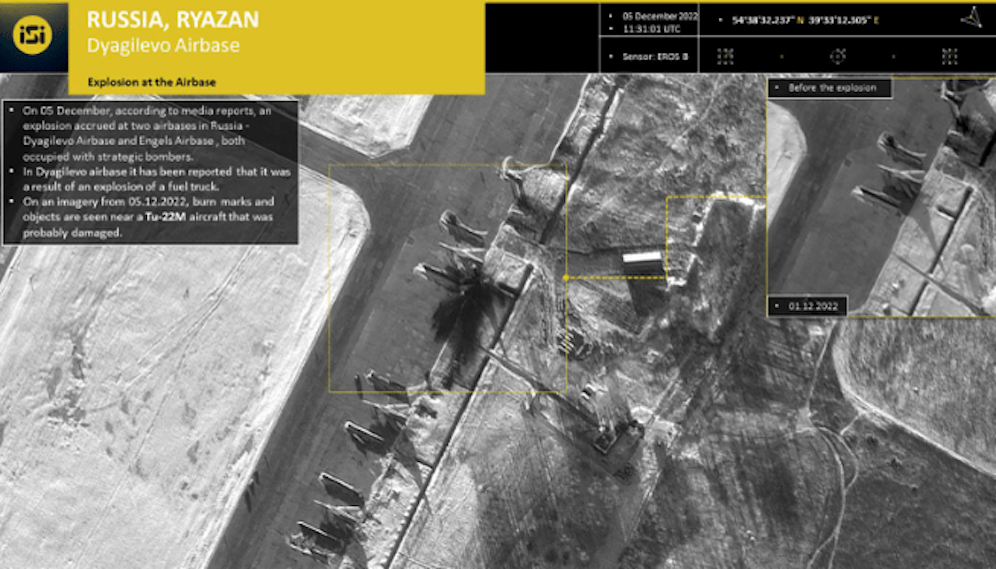 Russland teilte nach den Angriffen auf zwei russische Flugplätze mit, dass beide Drohnen abgeschossen werden konnten. Auf Aufnahmen ist allerdings erkennbar, dass sich in unmittelbarer Nähe zu einer der Tu-22M eine Detonation ereignet hat. 