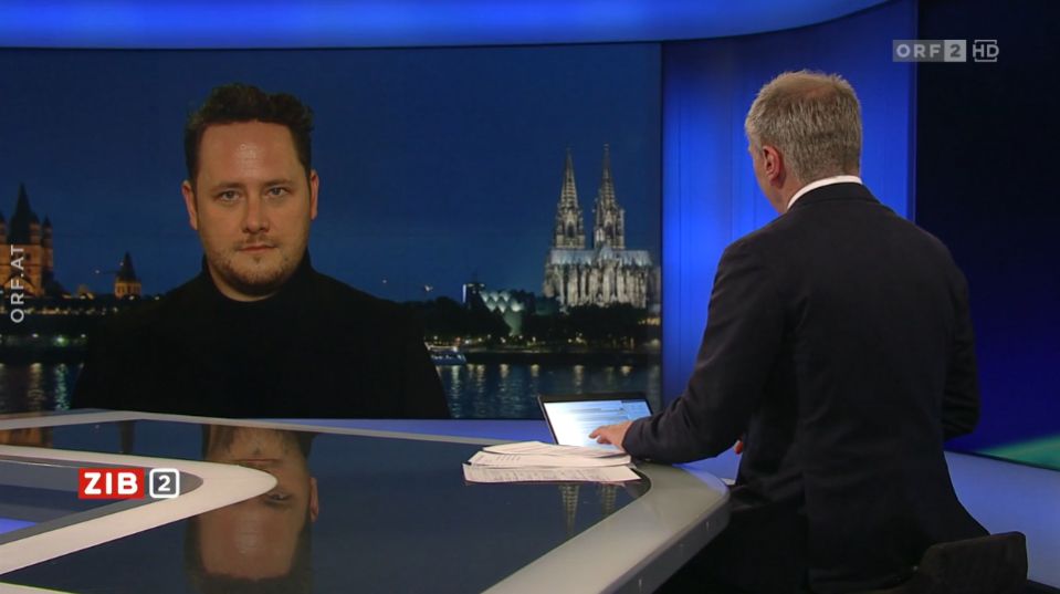 Investigativ-Journalist Florian Flade zu Gast in der ZIB2 mit Armin Wolf am 7. Dezember 2022.