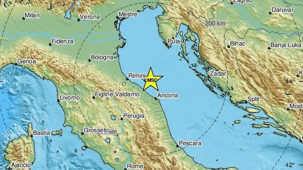 Am Donnerstag kam es im Adriatischen Meer zu einem Erdbeben mit einem Richterskalen-Wert von 4,3.