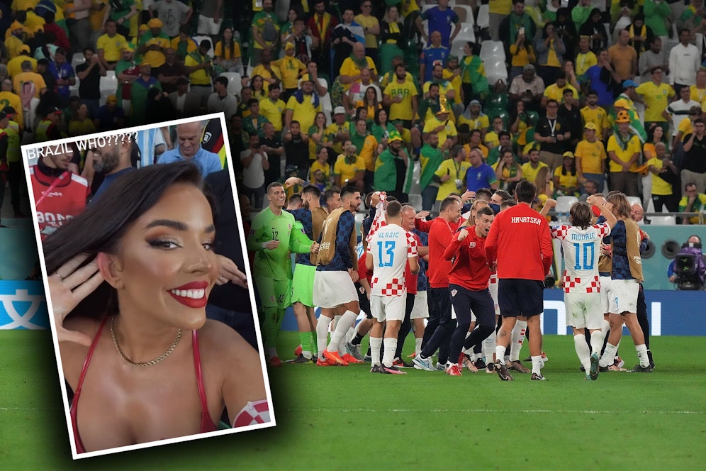 Superfan Ivana Knöll feiert den Halbfinaleinzug ihrer Kroaten. 