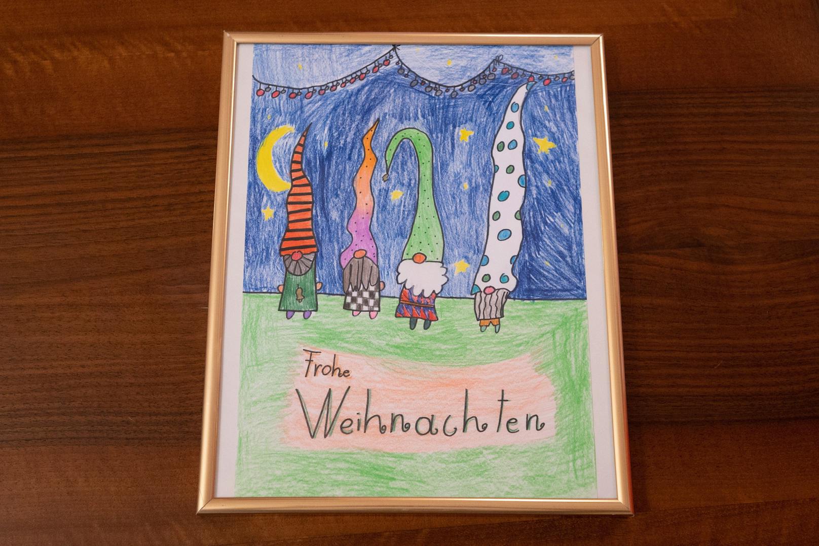 Die Weihnachtskarte von Luise Heinzl aus der 3a der VS-Pottenbrunn verschickt Bürgermeister Matthias Stadler.
