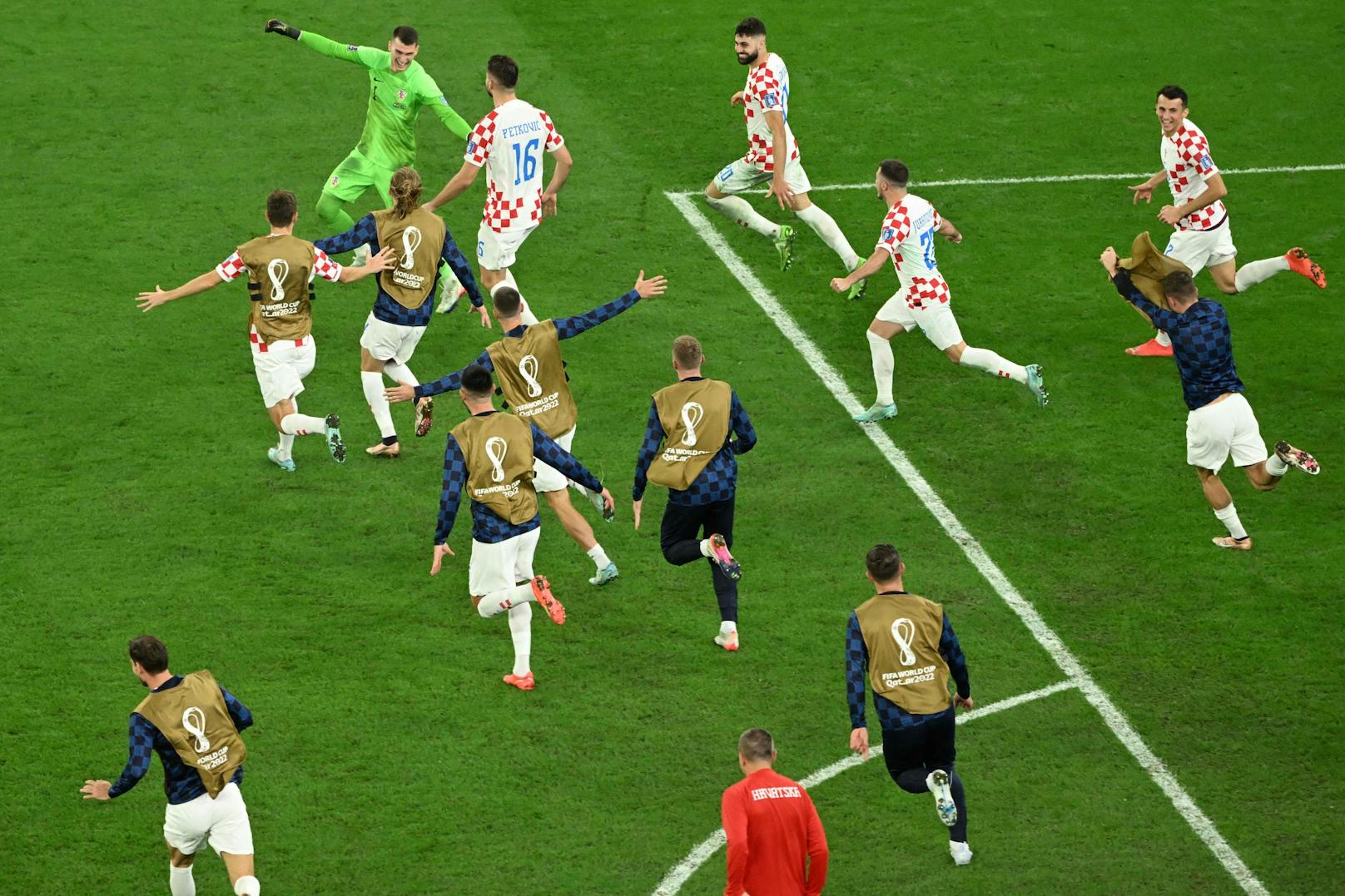 Die Kroaten jubeln über den Einzug ins Halbfinale.