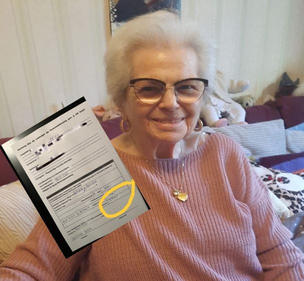 Erika ist auf Unterstützung angewiesen. (Anm.: Foto ist vor ein paar Jahren gemacht worden.)