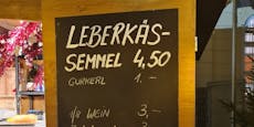 5,50 € für Leberkäs-Semmel mit Gurkerl auf Adventmarkt