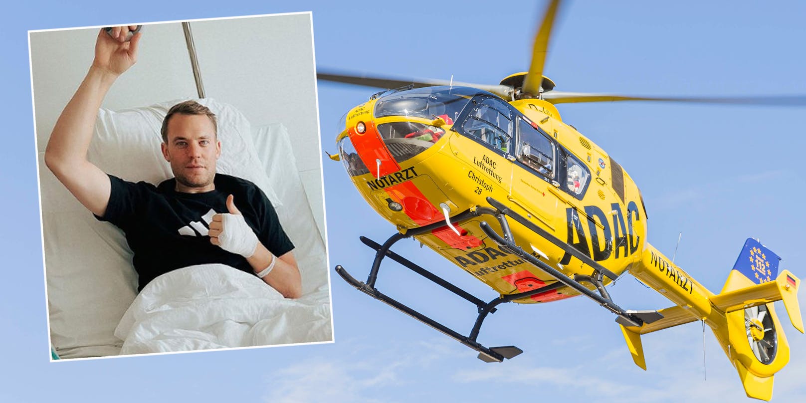 Bayern-Goalie Manuel Neuer wurde per Hubschrauber geborgen