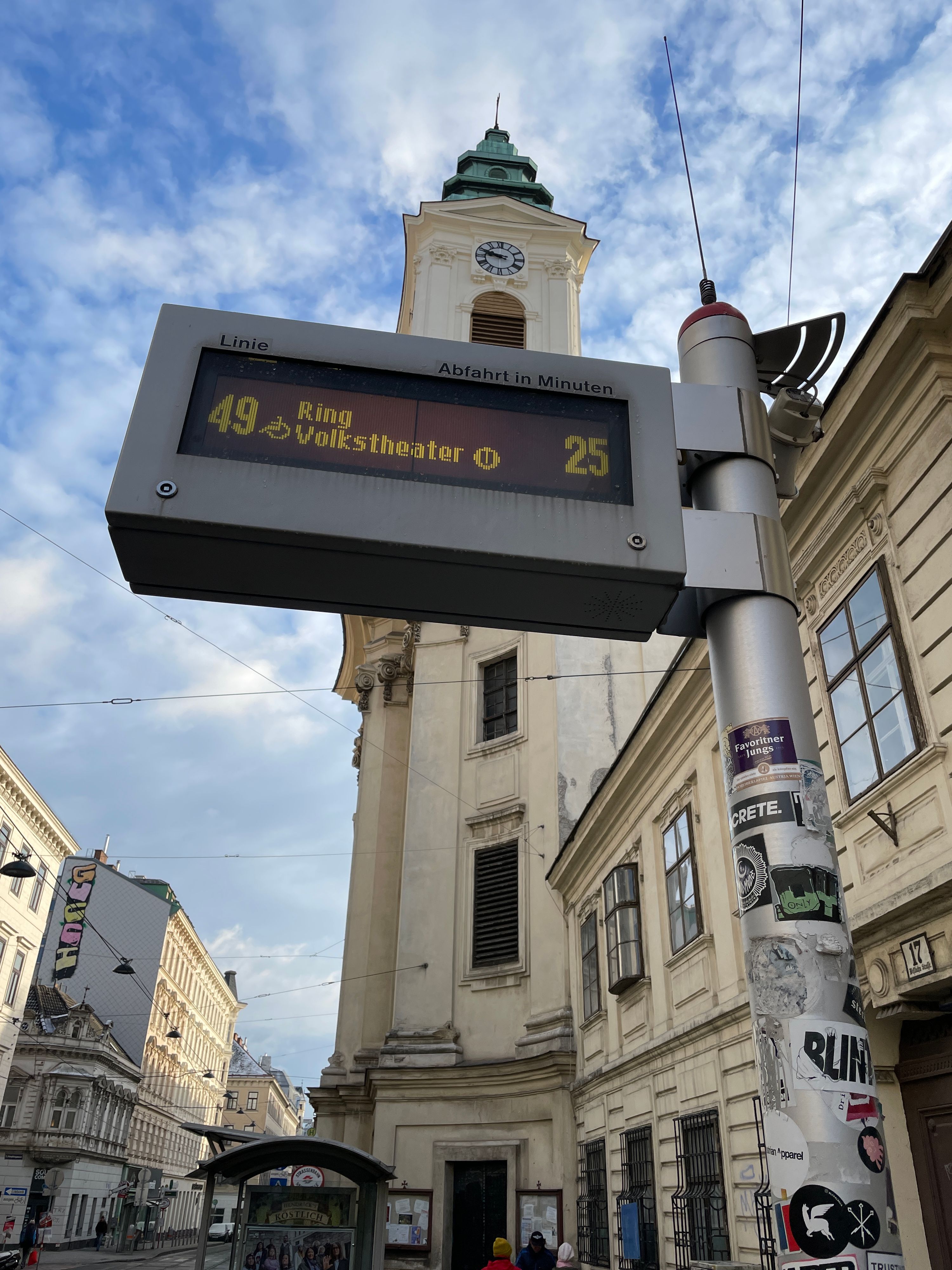 Sonntag gab es auf der Linie 49 in Wien-Neubau lange Wartezeiten.