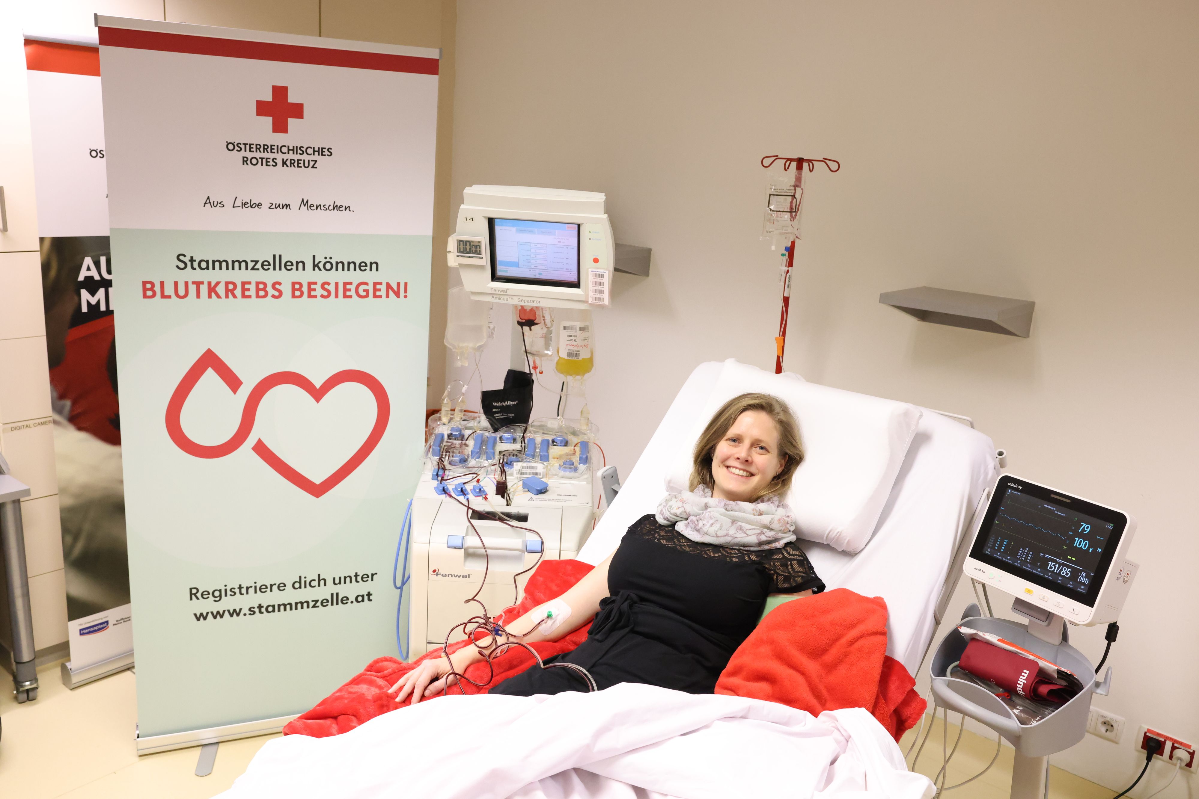 Die Spenderin in der Blutspendezentrale in Wien-Wieden.&nbsp;
