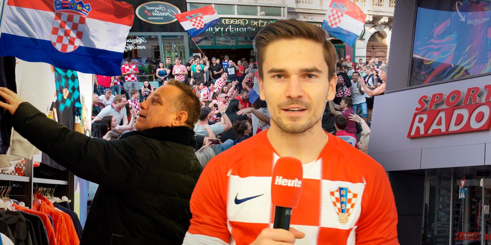 Kroatien-Fans stürmen Shop auf Wiener Balkan-Meile