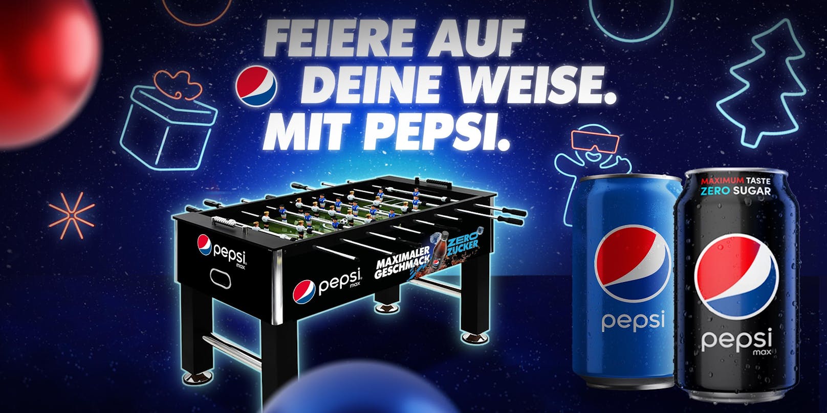 Jetzt gleich mitspielen und ein außergewöhnliches Weihnachtsfest mit Pepsi feiern!