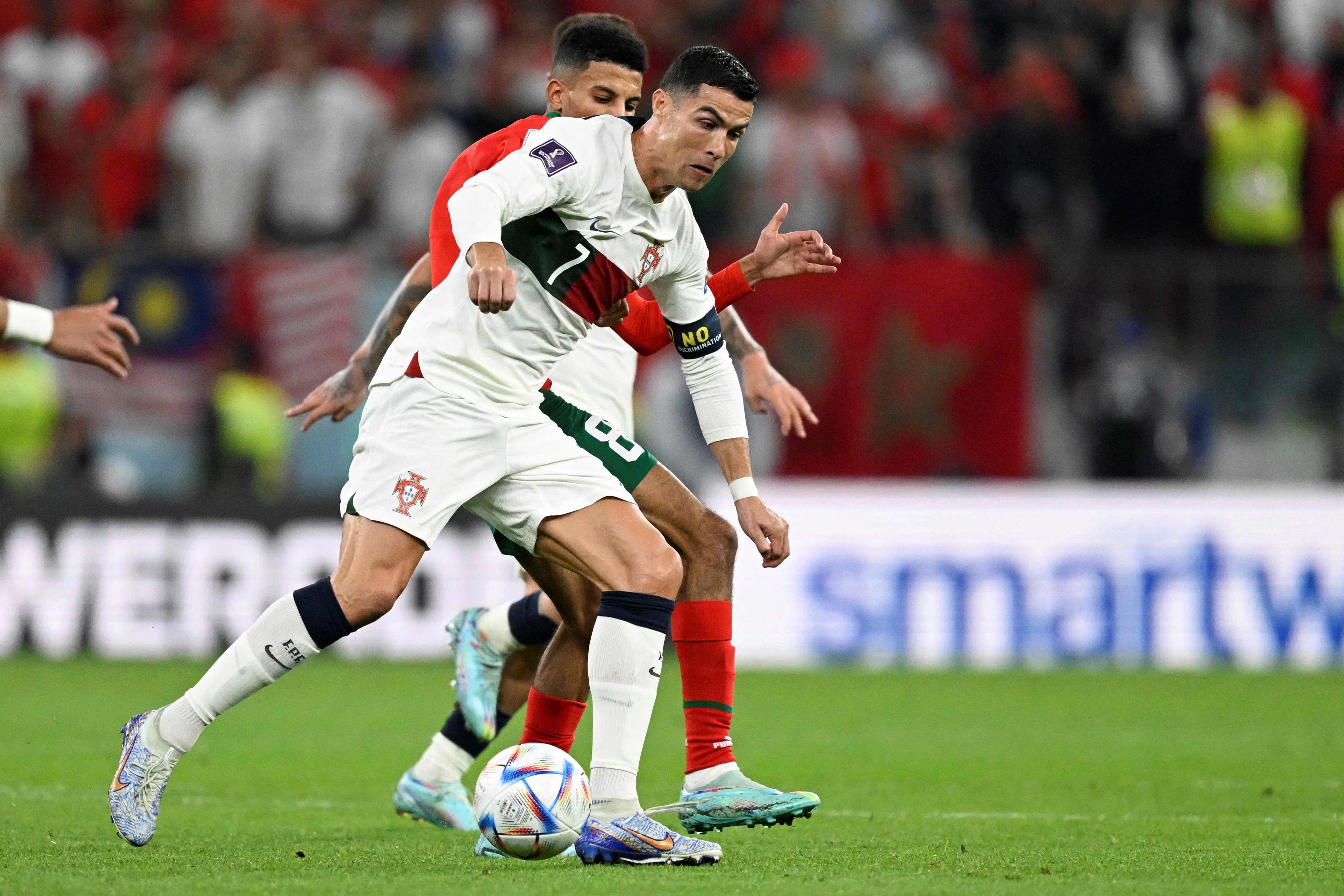 Cristiano Ronaldo beim WM-Aus gegen Marokko.