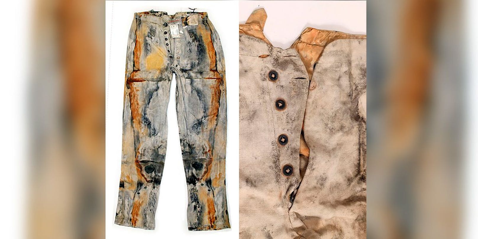 Schnitt und Design entsprechen dem von Levi Strauss – allerdings stellte dieser seine erste Jeans erst 16 Jahre nach dem Schiffsunglück her.