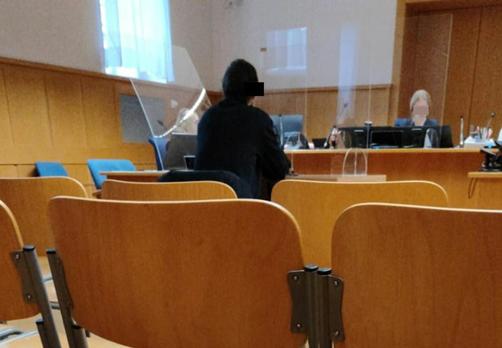 Der Angeklagte vor Gericht in Krems