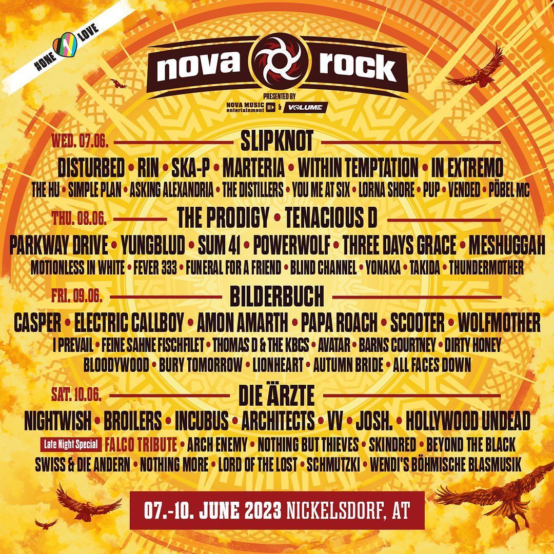 Das Line-up für das Nova Rock 2023