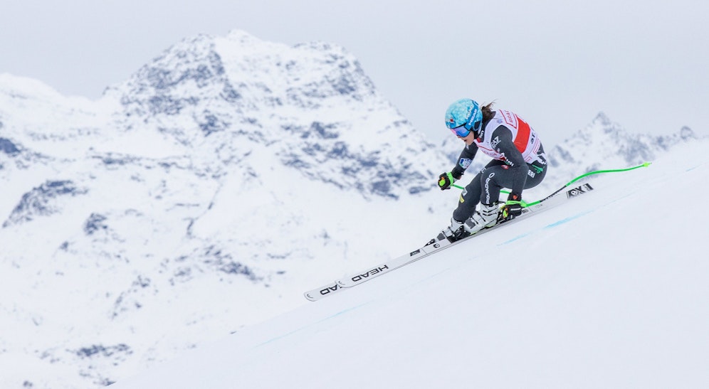 Die Damen-Abfahrt in St. Moritz. 