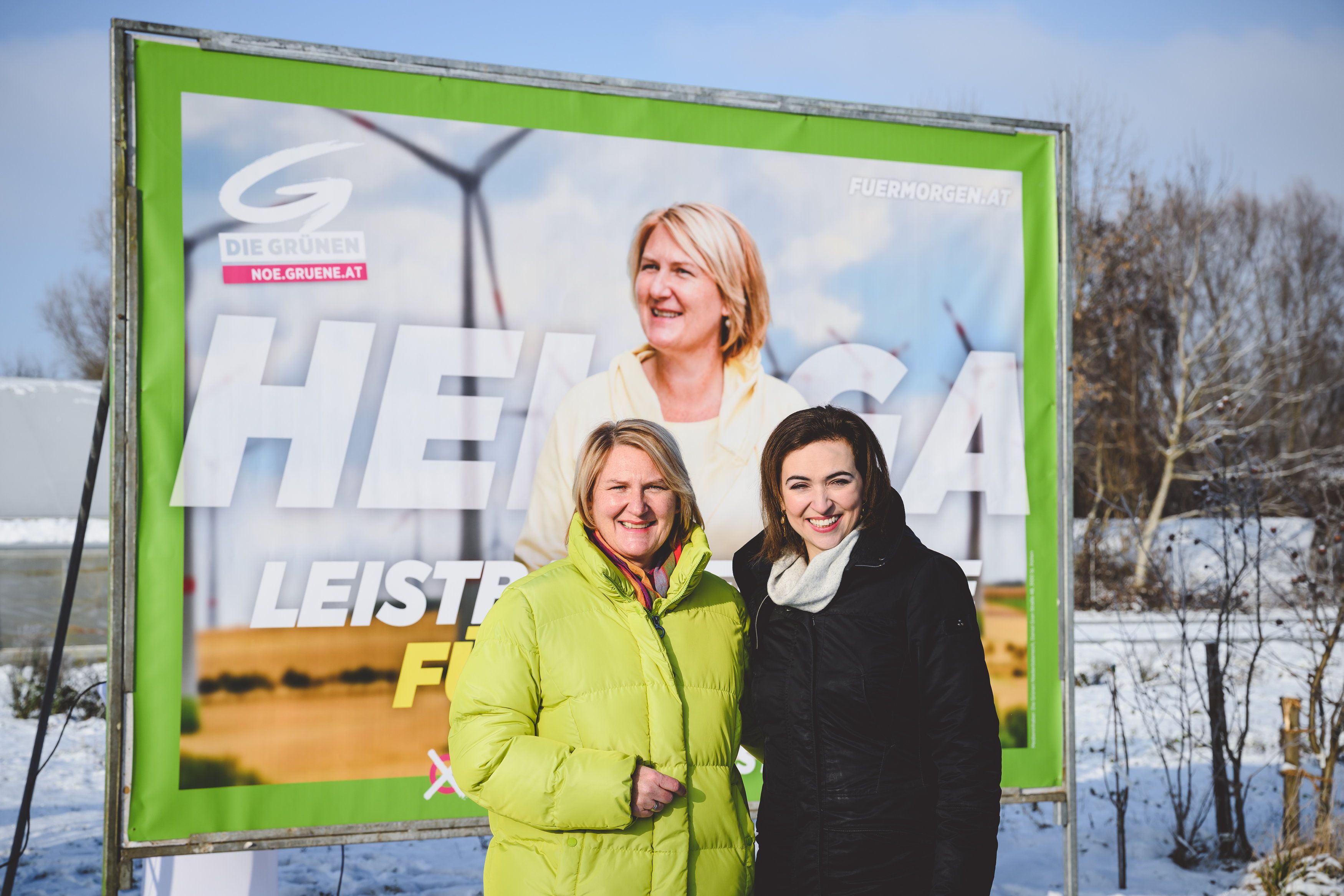 Landessprecherin Helga Krismer (Die Grünen), Bundesministerin für Justiz Alma Zadic (Die Grünen, r.)