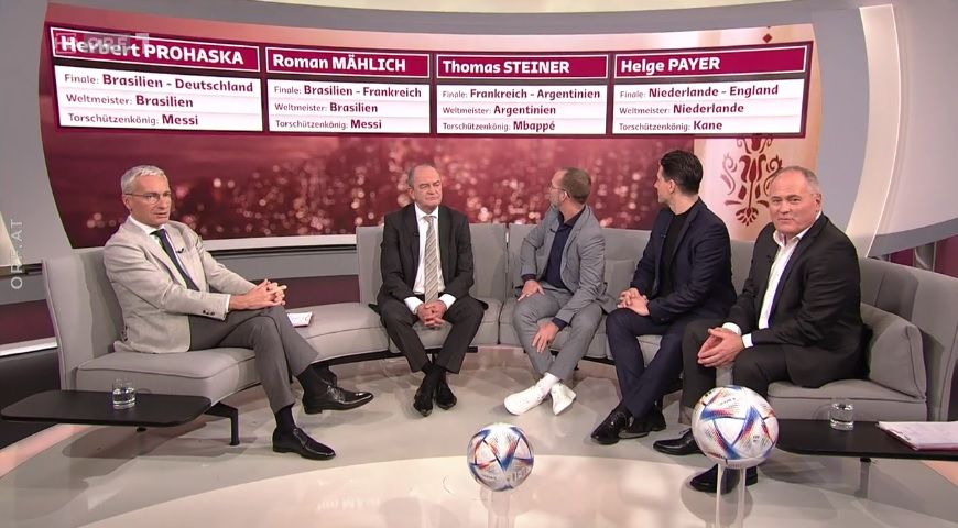 Die WM-Tipps der ORF-Experten. Nur der Schiedsrichter in der Runde lag goldrichtig: Thomas Steiner.