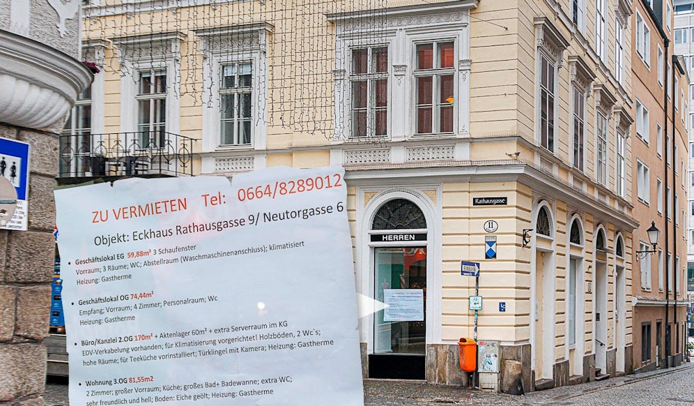 Linzer Leerstand: Dieses Haus in der Innenstadt sucht vier neue Mieter.&nbsp;