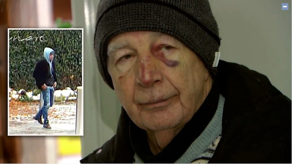 Max Luger (re.) sitzt der Schock nach dem Raub in den Knochen. Nach dem etwa 25-jährigen Täter (li.) wird gefahndet. 