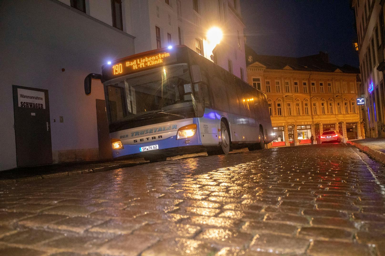 In der Innenstadt von Eisenach war es so schlimm, dass Busfahrer ihre Busse abstellen mussten.&nbsp;