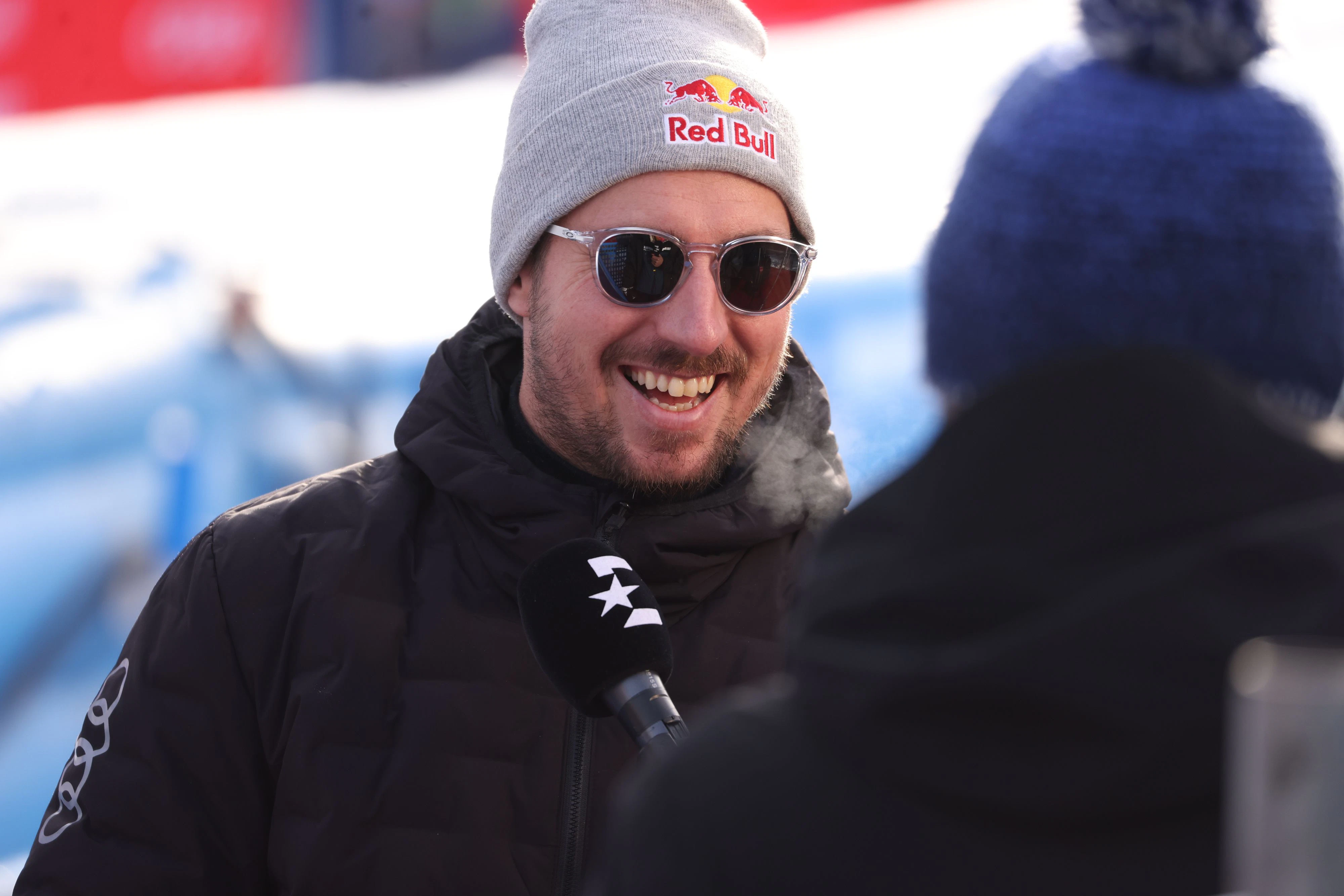 Marcel Hirscher gut gelaunt in Alta Badia