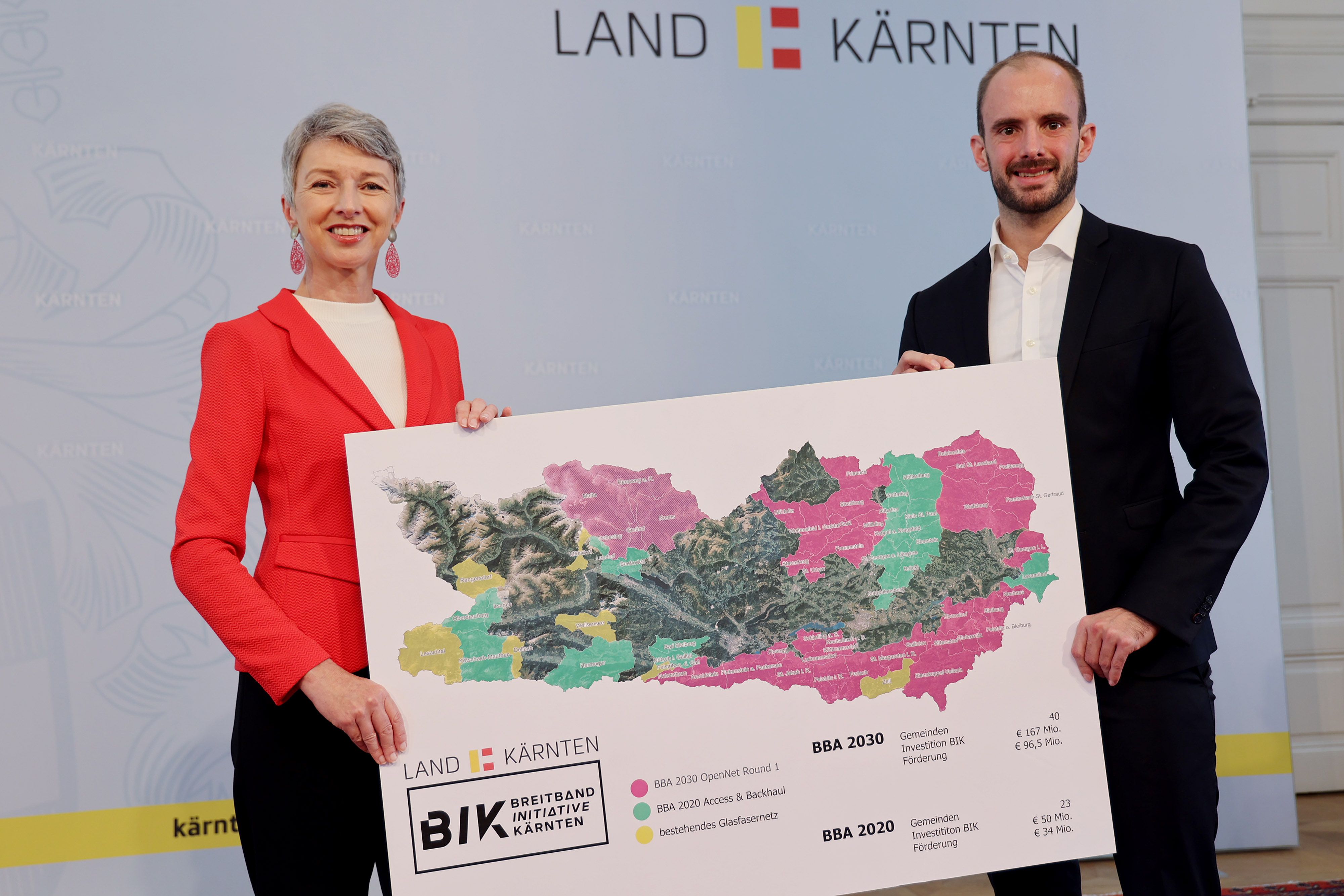 Kärntens Landeshautmann-Stellvertreterin Gaby Schaunig und der Staatssekretär für Digitlisierung Florian Tursky.