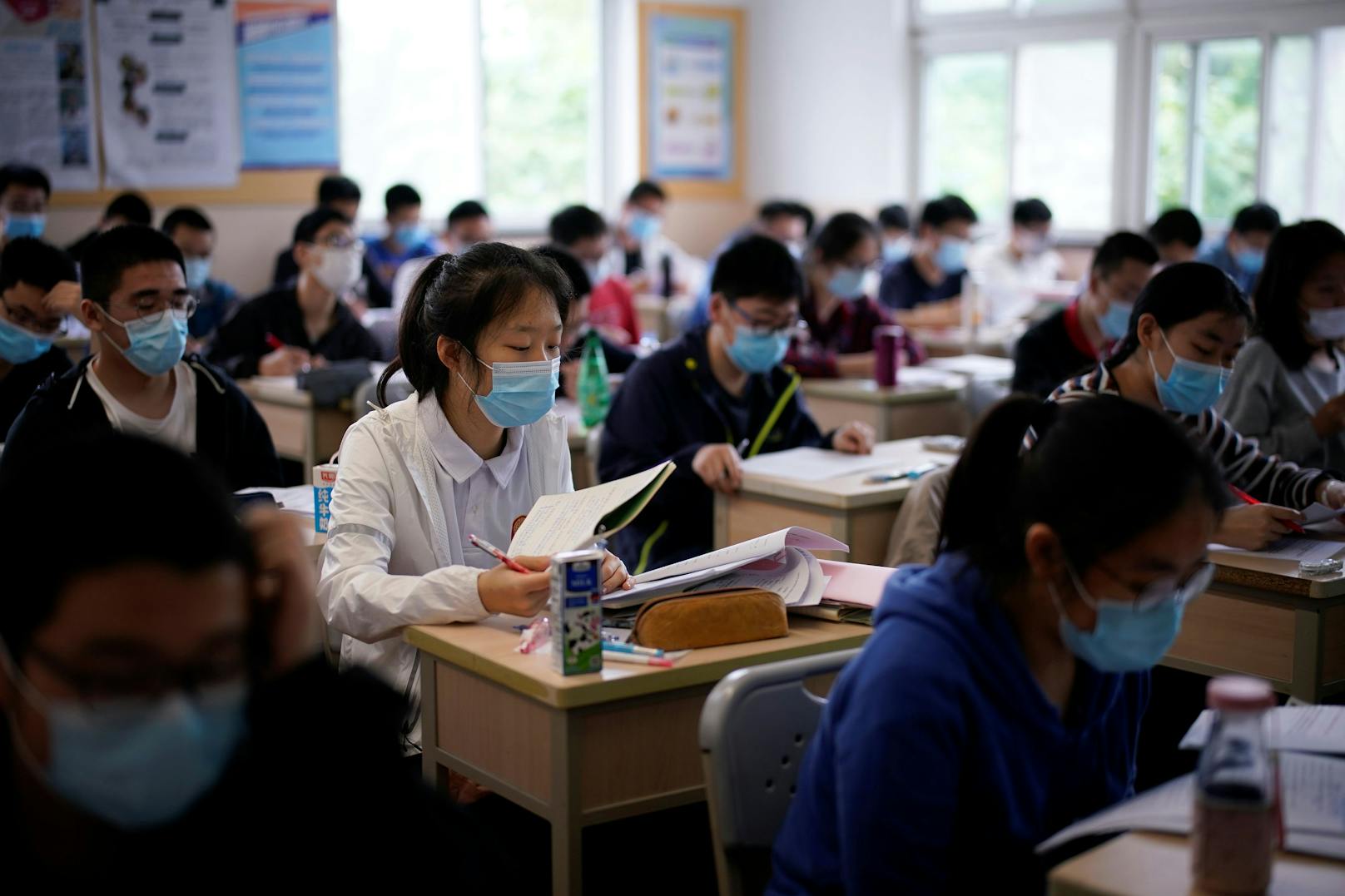Corona in Shanghai: Die Schülerinnen und Schüler der Oberstufe können wählen, ob sie weiter in die Schule gehen oder von zu Hause lernen wollen.