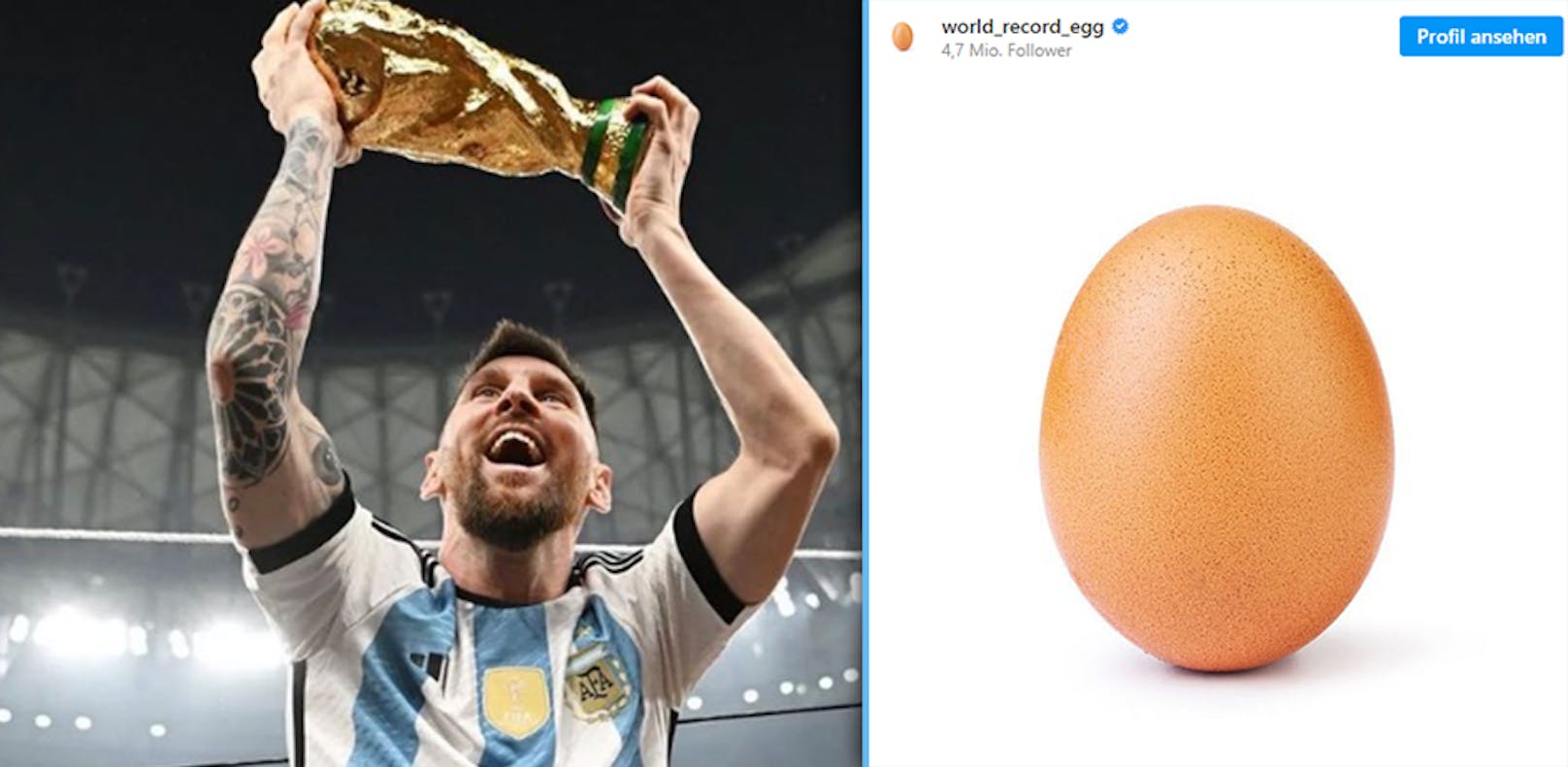 Nur dieses Ei hat mehr Likes als Weltmeister Messi