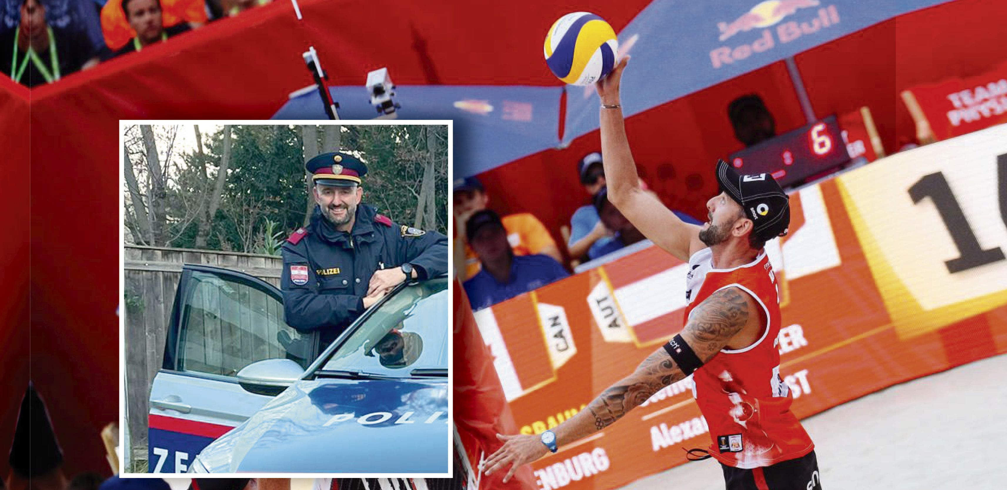 Clemens Doppler, wie man ihn kennt: auf dem Beachvolleyball-Platz; jetzt geht er auf Streife.