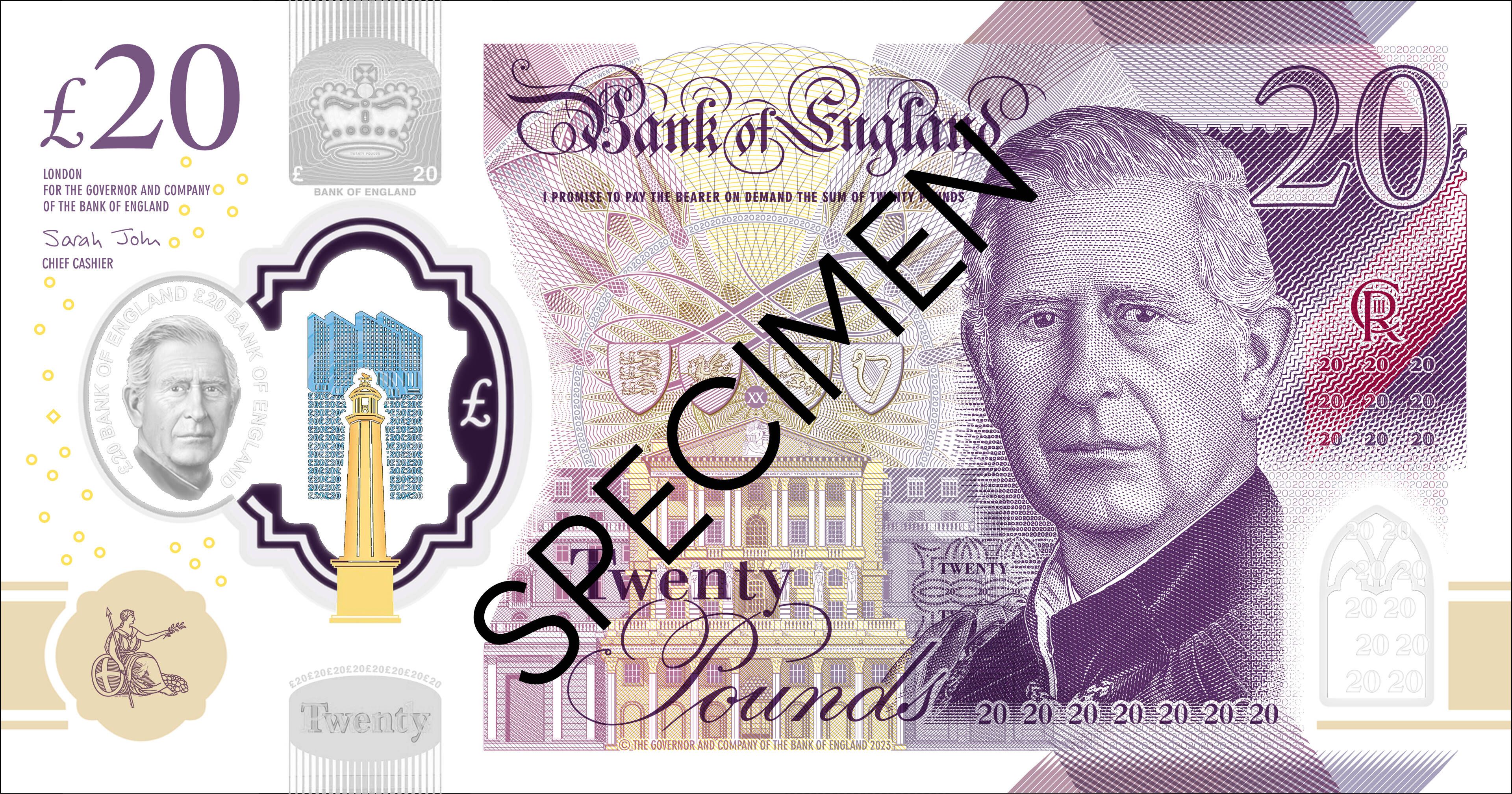 Großbritannien, Bank of England präsentiert Banknoten mit Konterfei von König Charles III.